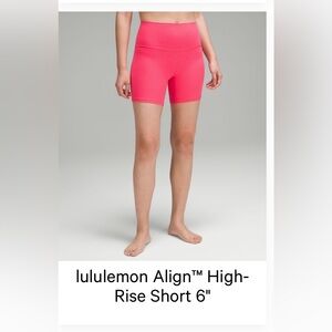 Lululemon align 6” High-rise short in lip gloss. Size 2